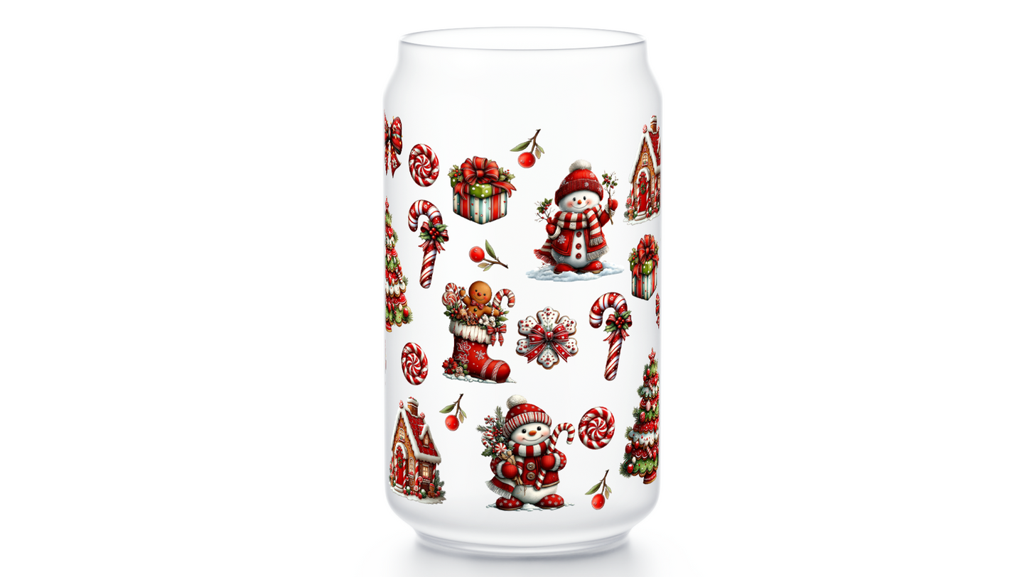 Cute Christmas 16 oz. Libbey Tumbler Sublimation Wrap