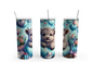 Blue Highland Cow 20oz Skinny Tumbler Sublimation Transfer