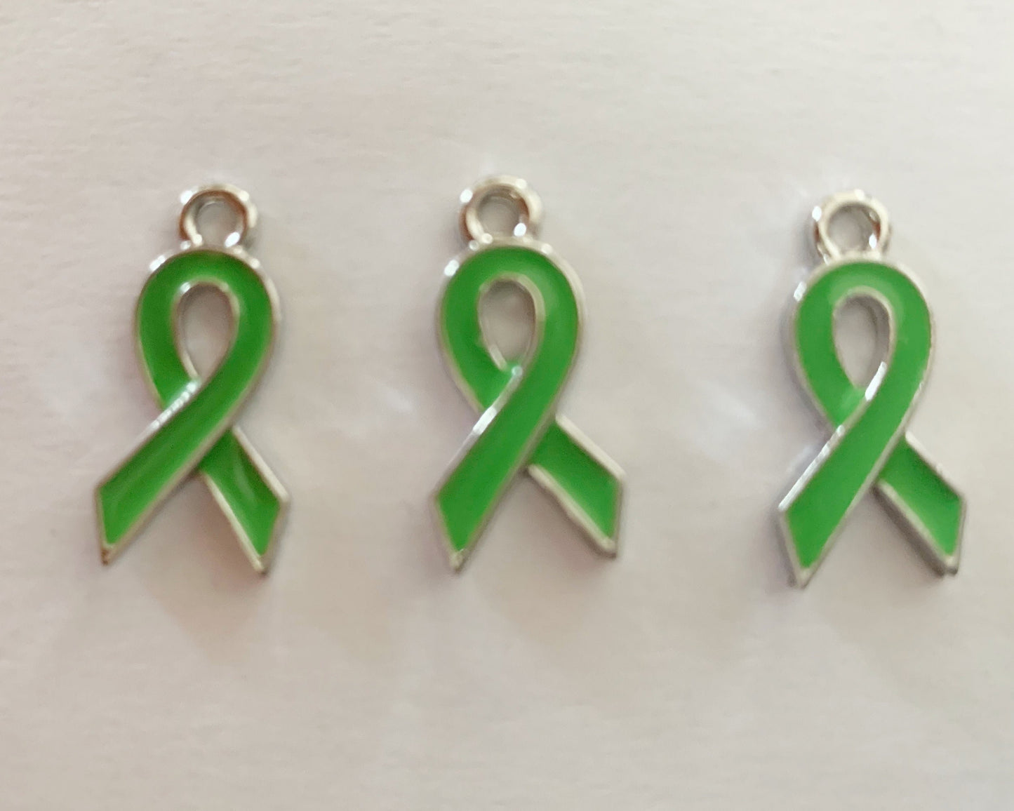 Awareness Ribbon Charms 8 Colours 20mm : silver plate zinc alloy backs