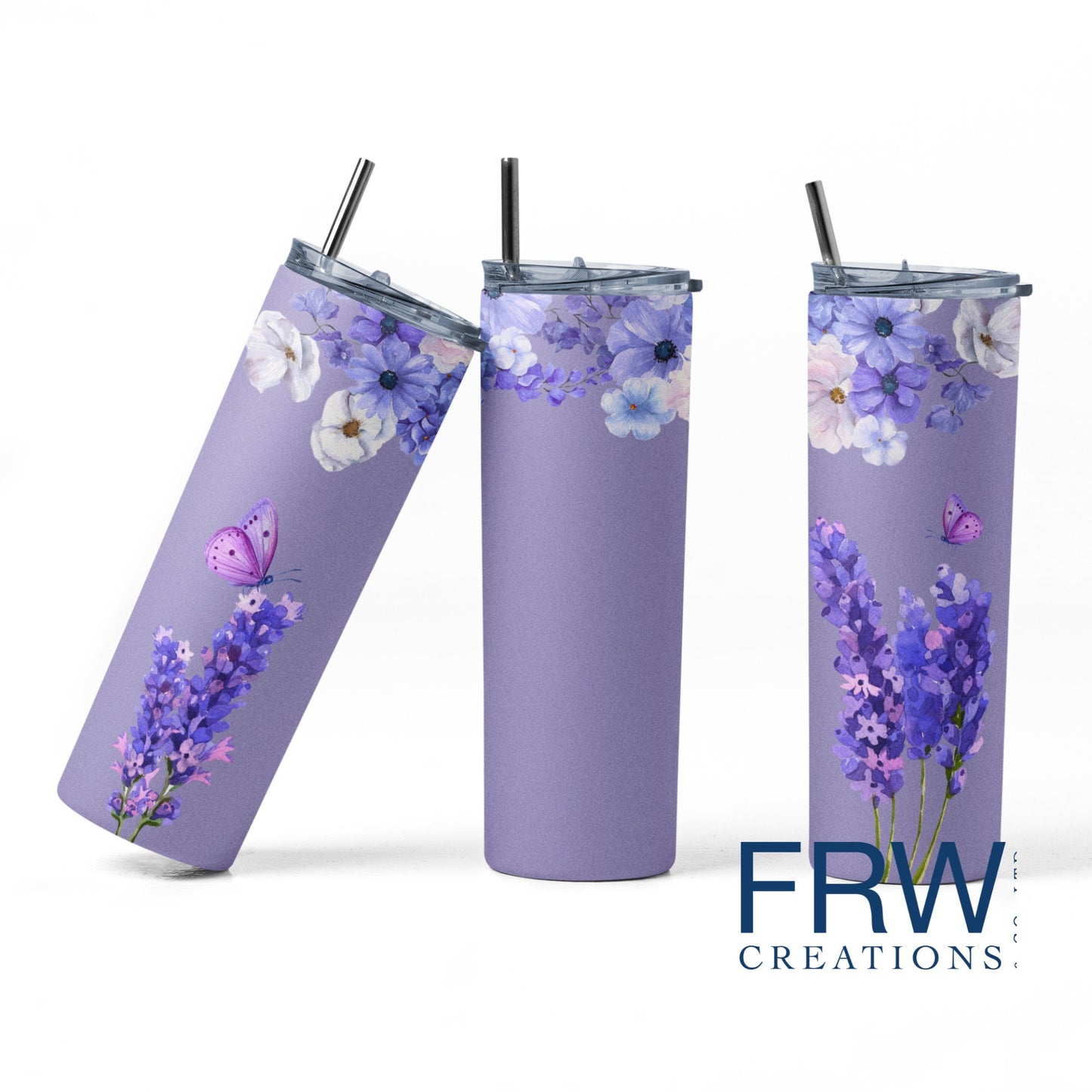 Lavender Flower Tumbler Sublimation Tumbler, Ready to Press Sublimation Transfer, 20 oz SkinnyTumbler