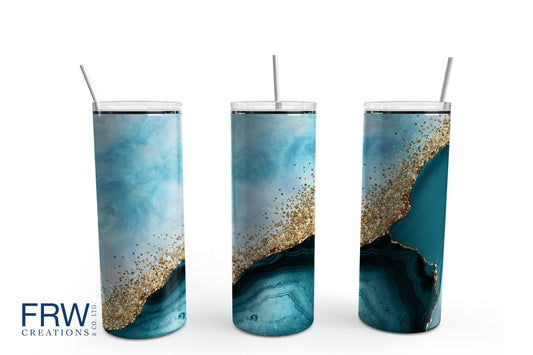 Blue Agate 20 oz. Sublimation Tumbler Transfer