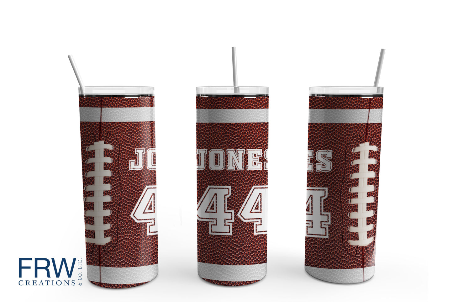 Personalized Football Sublimation Tumbler, Ready to Press Sublimation Transfer, 20 oz. Skinny Tumbler