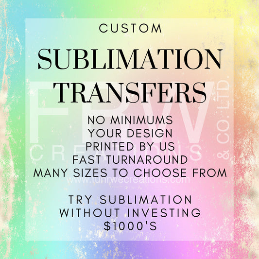 Custom Sublmation Transfers, Ready to Press Sublimation, Printing Service for T-Shirts, Sublimation Prints