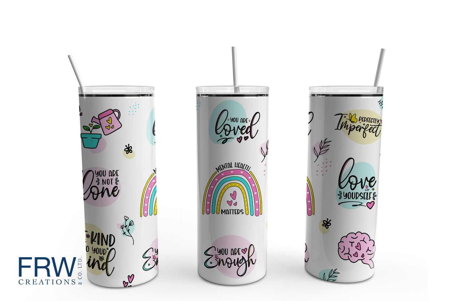 Motivational Sublimation Tumbler, Ready to Press Sublimation Transfer, 20 oz. Skinny Tumbler