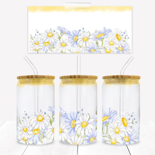 Flowers 16 oz. Libbey Tumbler Wrap - Sublimation Wrap- Ready to Press Sublimation