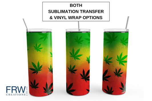 Bright Background Cannabis 20 oz. Sublimation Tumbler Transfer