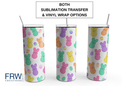 Peeps Easter Tumbler Sublimation Tumbler, Ready to Press Sublimation Transfer, 20 oz. Skinny Tumbler