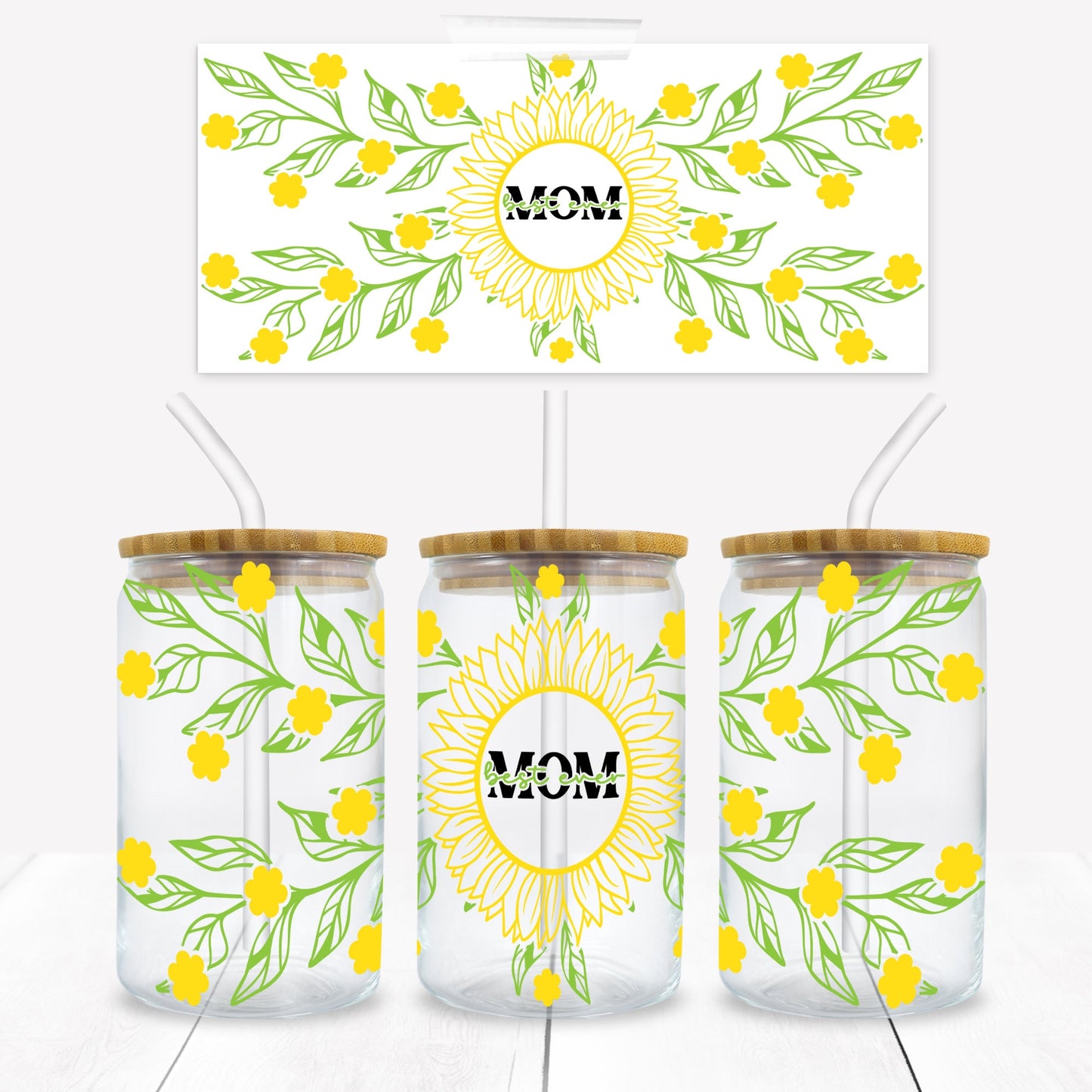 Mom 16 oz. Libbey Tumbler Wrap - Sublimation Wrap- Ready to Press Sublimation