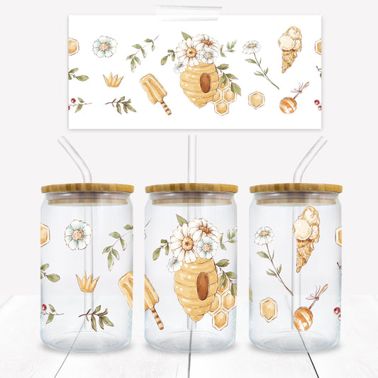 Honey 16 oz. Libbey Tumbler Wrap - Sublimation Wrap- Ready to Press Sublimation