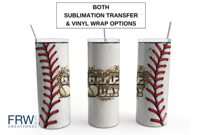 Game Day Baseball Grunge 20 oz. Sublimation Tumbler Transfer