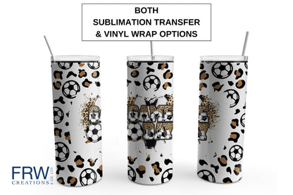 Game Day Soccer Leopard Print 20 oz. Sublimation Tumbler Transfer