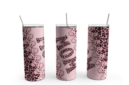 Mom Pink Leopard glitter Tumbler Sublimation Tumbler, Ready to Press Sublimation Transfer, 20 oz. Skinny Tumbler