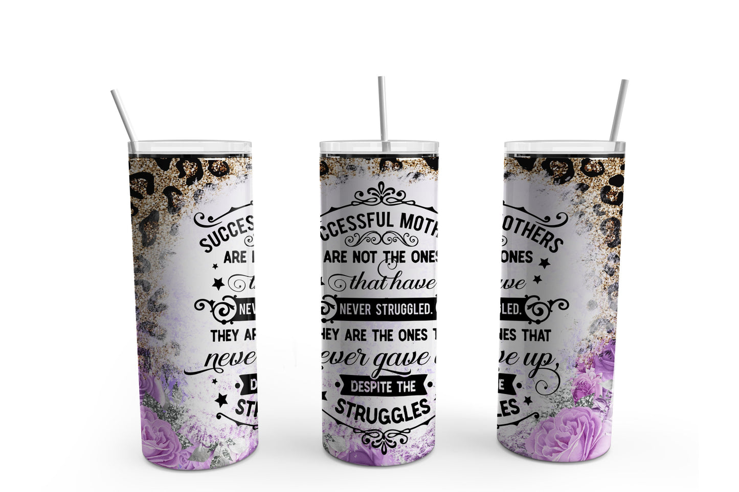 Successful Mom Tumbler Sublimation Tumbler, Ready to Press Sublimation Transfer, 20 oz. Skinny Tumbler