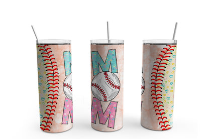 Baseball Mom Pastel 20 oz Tumbler Sublimation Transfer Wrap