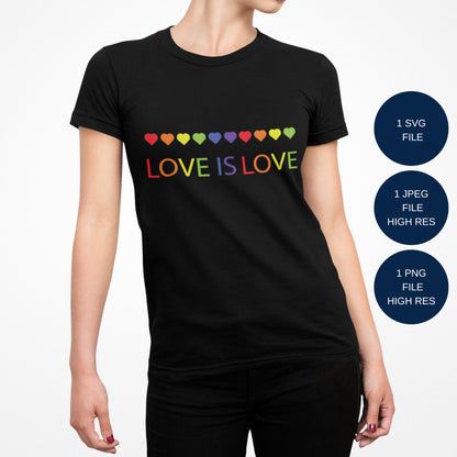 Love is Love Digital Design for Sublimation, DTF, DTG in png, jpeg and svg