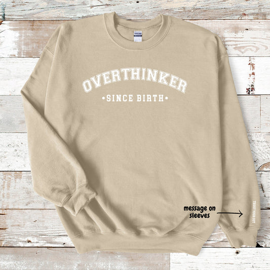 Overthinkers Since Birth bonus text for sleeves Instant Download png, dtf, dtg