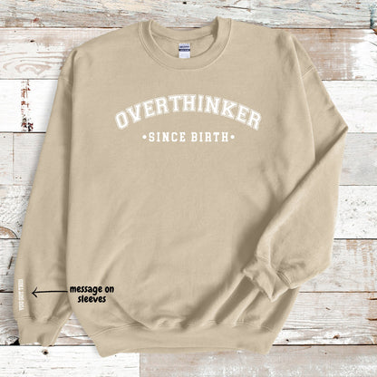 Overthinkers Since Birth bonus text for sleeves Instant Download png, dtf, dtg