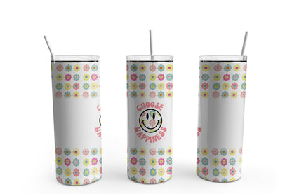 Choose Happiness Retro 20 oz. Sublimation Tumbler Transfer