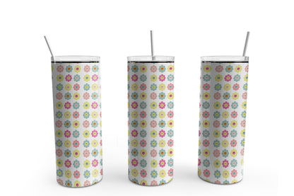 Happy Retro Flowers S20 oz. Sublimation Tumbler Transfer