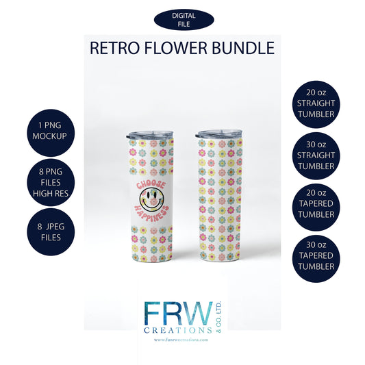 The Retro Bundle 20oz. & 30 Oz Skinny Tumbler PNG Jpeg Digital Download