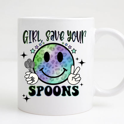 Girl Save Your Spoons Spoonie Sublimation Sheet Transfer -Ready to Press