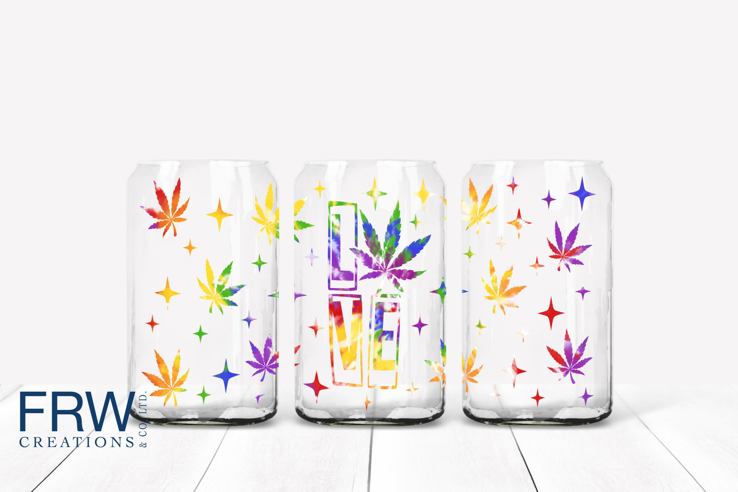 Cannabis Love Print 16 oz. Libbey Tumbler Wrap - Sublimation Wrap- Ready to Press Sublimation