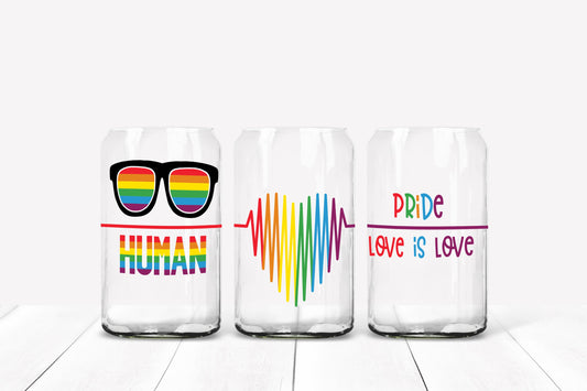 Love is Love Pride 16 oz. Libbey Tumbler Wrap - Sublimation Wrap- Ready to Press Sublimation