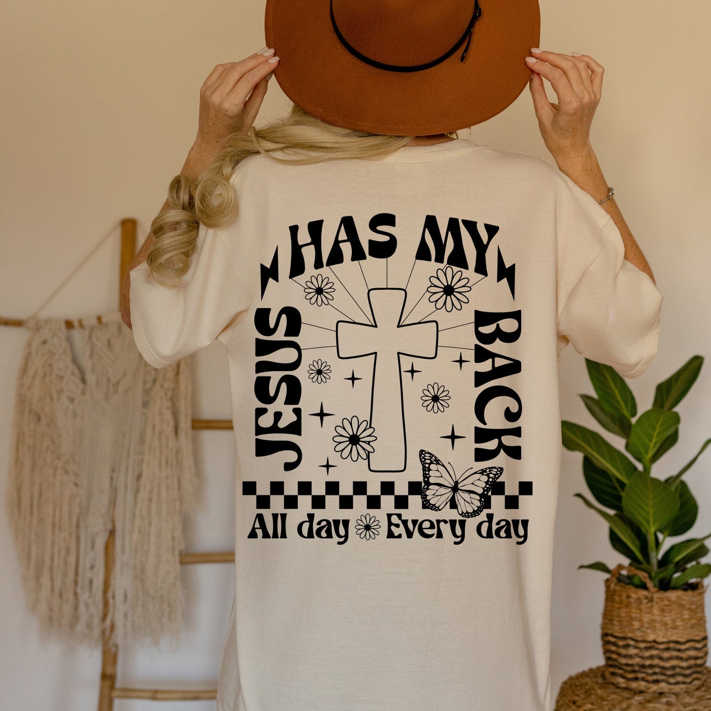 Jesus Has My Back All Day Every Day Sublimation Sheet Transfer -Ready to Press