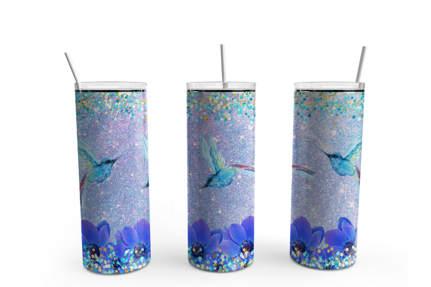 Hummingbird Glitter 20 oz. Sublimation Tumbler Transfer