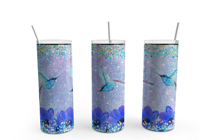 Hummingbird Glitter 20 oz. Sublimation Tumbler Transfer