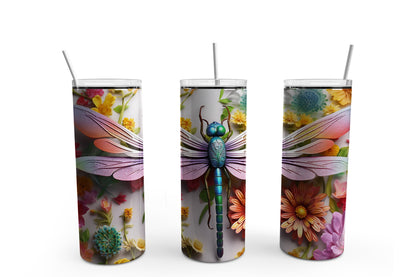 3D Dragonfly 20 oz Tumbler Sublimation Transfer Wrap