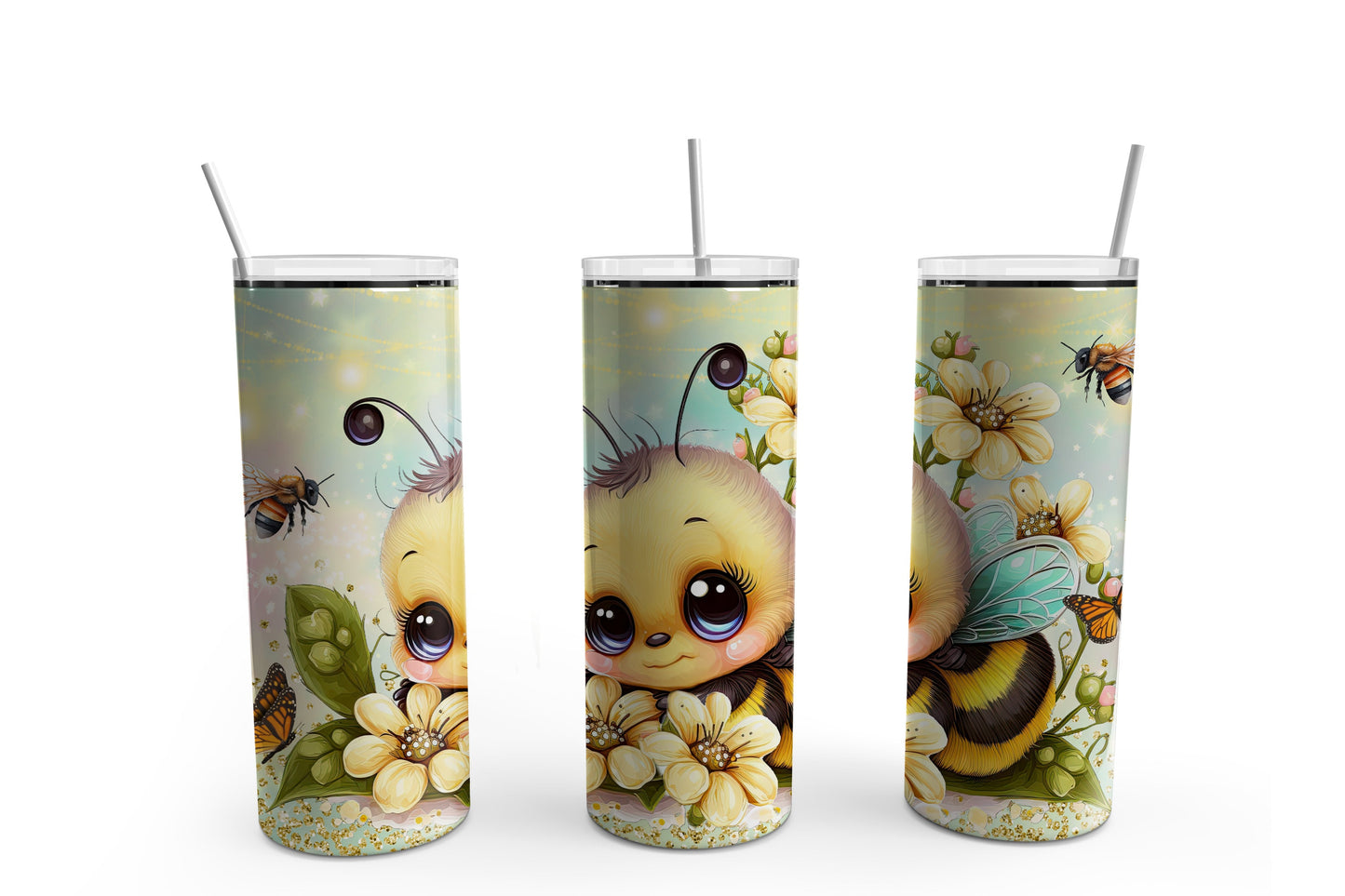 Cute Bee 20 oz. Sublimation Tumbler Transfer