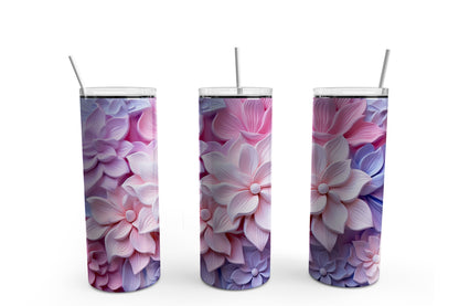 3D Flower BG #1 20 oz Tumbler Sublimation Transfer Wrap