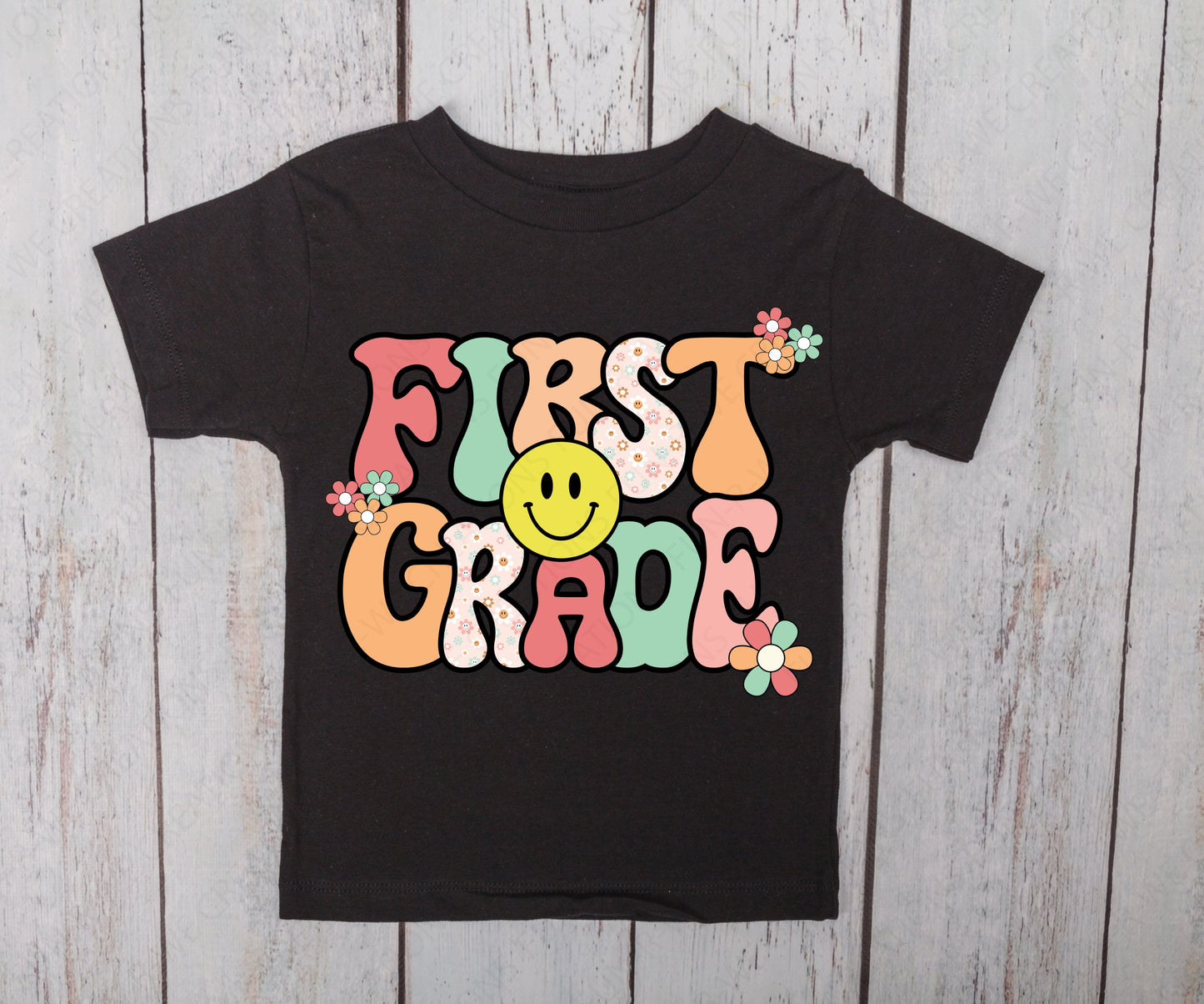 First Grade Retro PNG, Jpeg, SVG Design for DTF, Dtg, sublimation