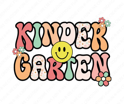 Kindergarten Retro PNG, Jpeg, SVG Design for DTF, Dtg, sublimation