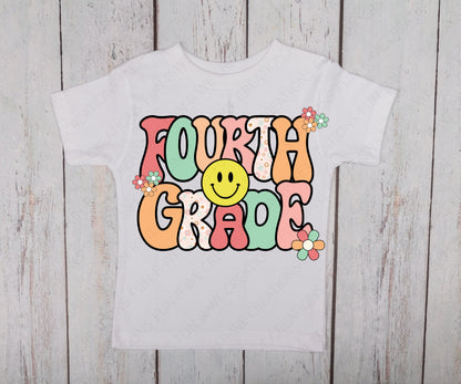 Fourth Grade Retro PNG, Jpeg, SVG Design for DTF, Dtg, sublimation