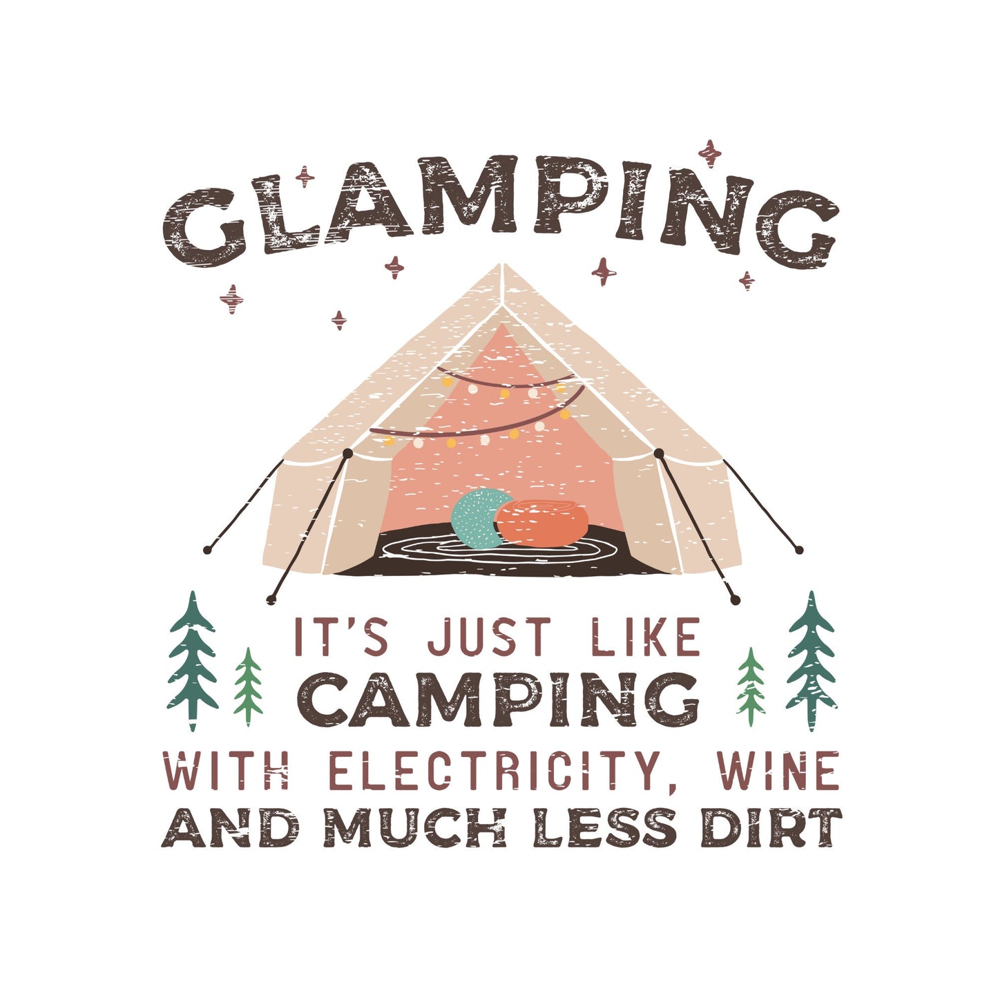 Glamping Distressed Summer Sublimation Transfer