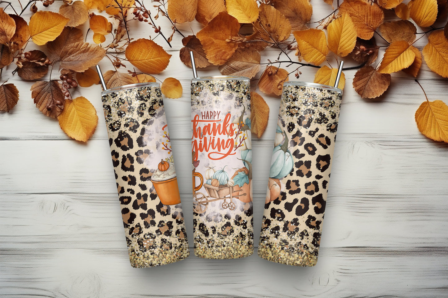 Happy Thanksgiving 20 oz. Sublimation Tumbler Transfer