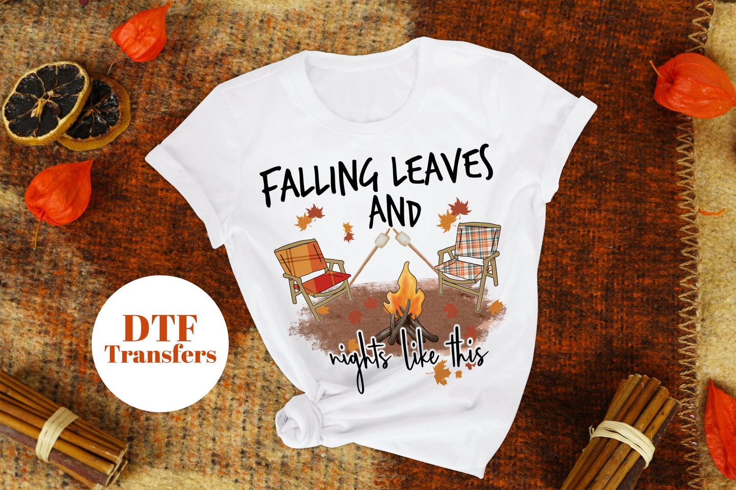 Fall Leaves and Nights LIke This Full Colour DTF transfers