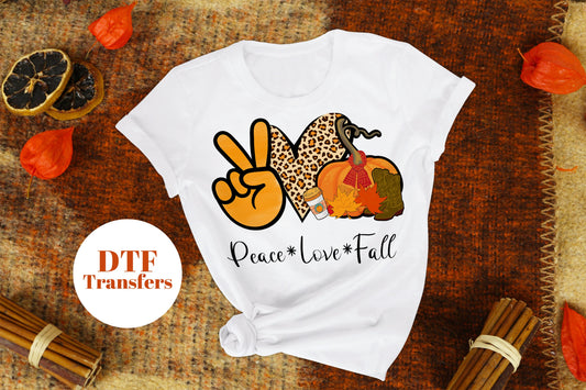 Peace Love and Fall- DTF Full Colour transfers