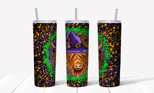 Highland Witch Cow Tumbler 20 oz. Sublimation Tumbler Transfer