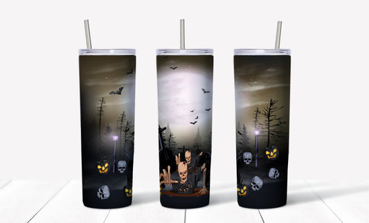 Skeletons Tumbler Sublimation Tumbler, Ready to Press Sublimation Transfer, 20 oz. Skinny Tumbler