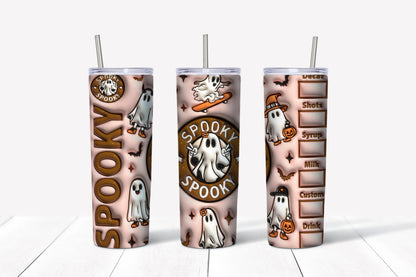 Inflated Spooky Season Sublimation Tumbler, Ready to Press Sublimation Transfer, 20 oz. Skinny Tumbler