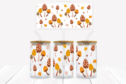 Country Core Mushrooms 16 oz. Libbey Tumbler Wrap - Sublimation Wrap- Ready to Press Sublimation