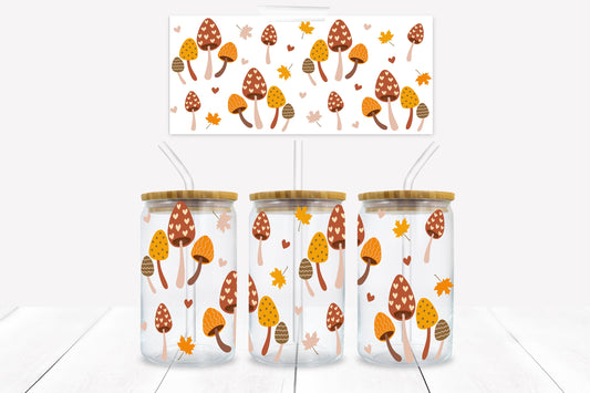 Country Core Mushrooms 16 oz. Libbey Tumbler Wrap - Sublimation Wrap- Ready to Press Sublimation