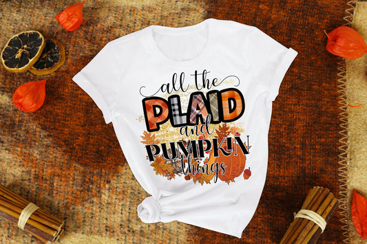 All Things Plaid and Pumpkin Summer Sublimation Transfer