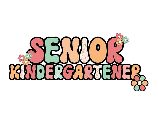 Senior Kindergartener Retro PNG, Jpeg, SVG Design for DTF, Dtg, sublimation