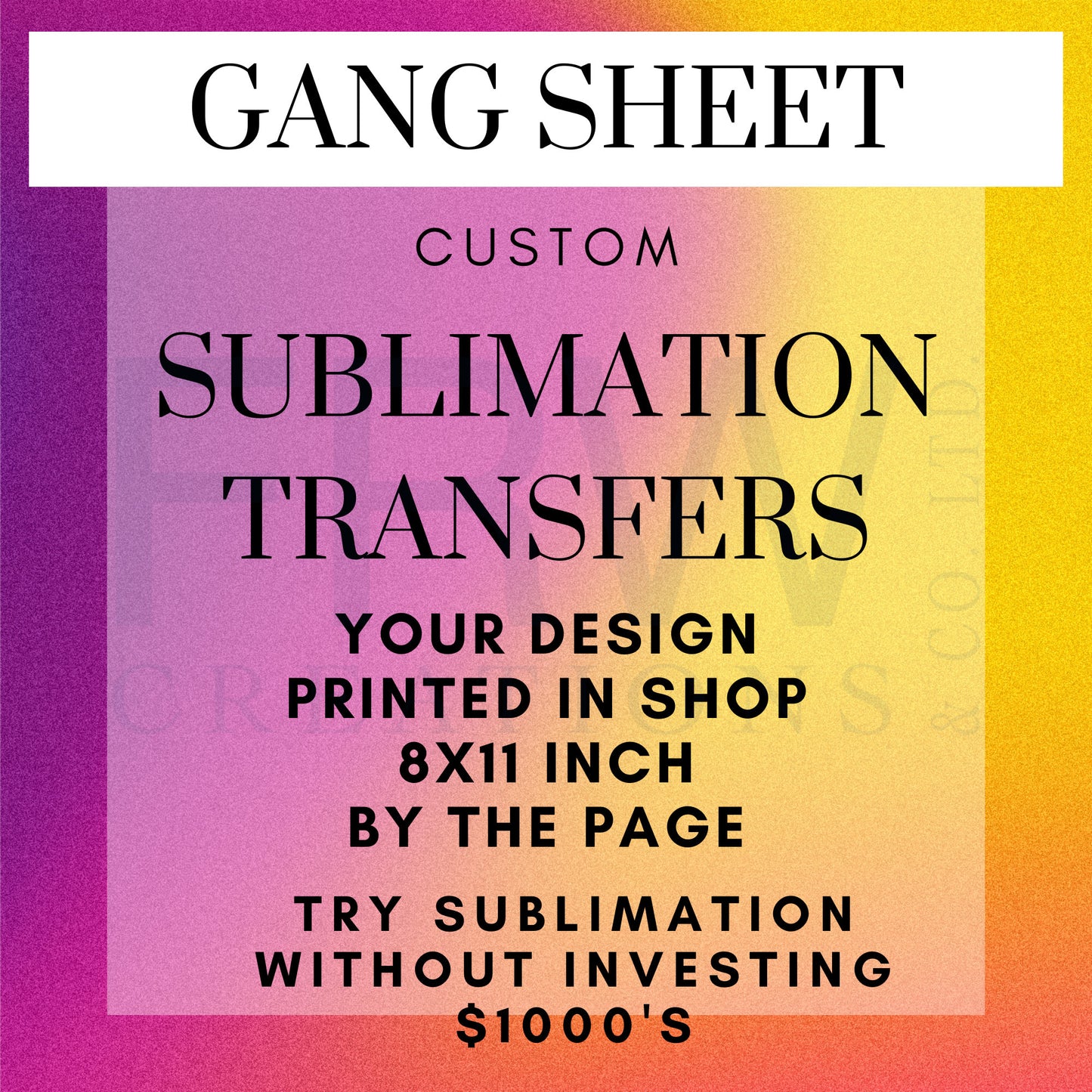 Custom Gang sheet Sublmation Transfers, Ready to Press Sublimation, Printing Service for T-Shirts, Sublimation Prints