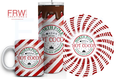 Hot Cocoa North Pole Santa Approve Digital File Instant Download png, dtf, dtg