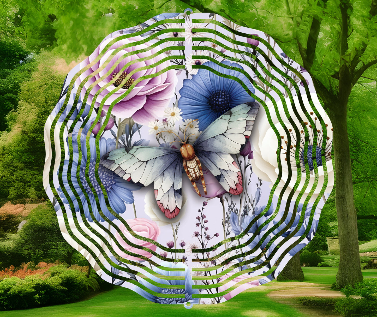 Butterfly Flowers #2 Wind Spinner 8" Sublimation Transfer Ready to Press